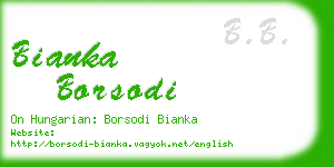 bianka borsodi business card